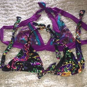 Two bikini tops